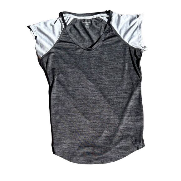 REEBOK Grey Short Sleeve Athletic Top Size Medium - Picture 1 of 3